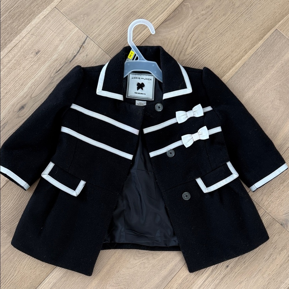 Janie and Jack Classic Toddler Black Jacket Girls 12-18 months Child Formal Wear